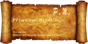 Pflanczer Milán névjegykártya